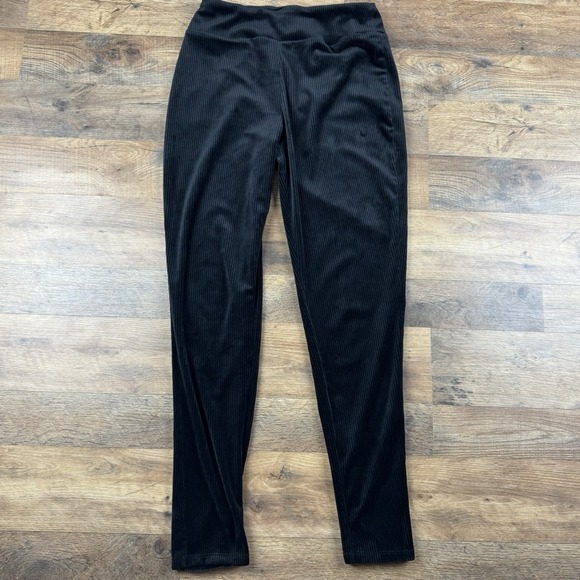 MODCLOTH Black Velvet Ribbed Stretchy Leggings Size Small - Picture 2 of 9